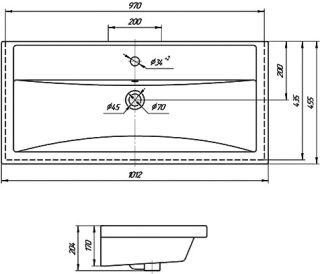 Мебельная раковина Kirovit Фостер 100 см белый